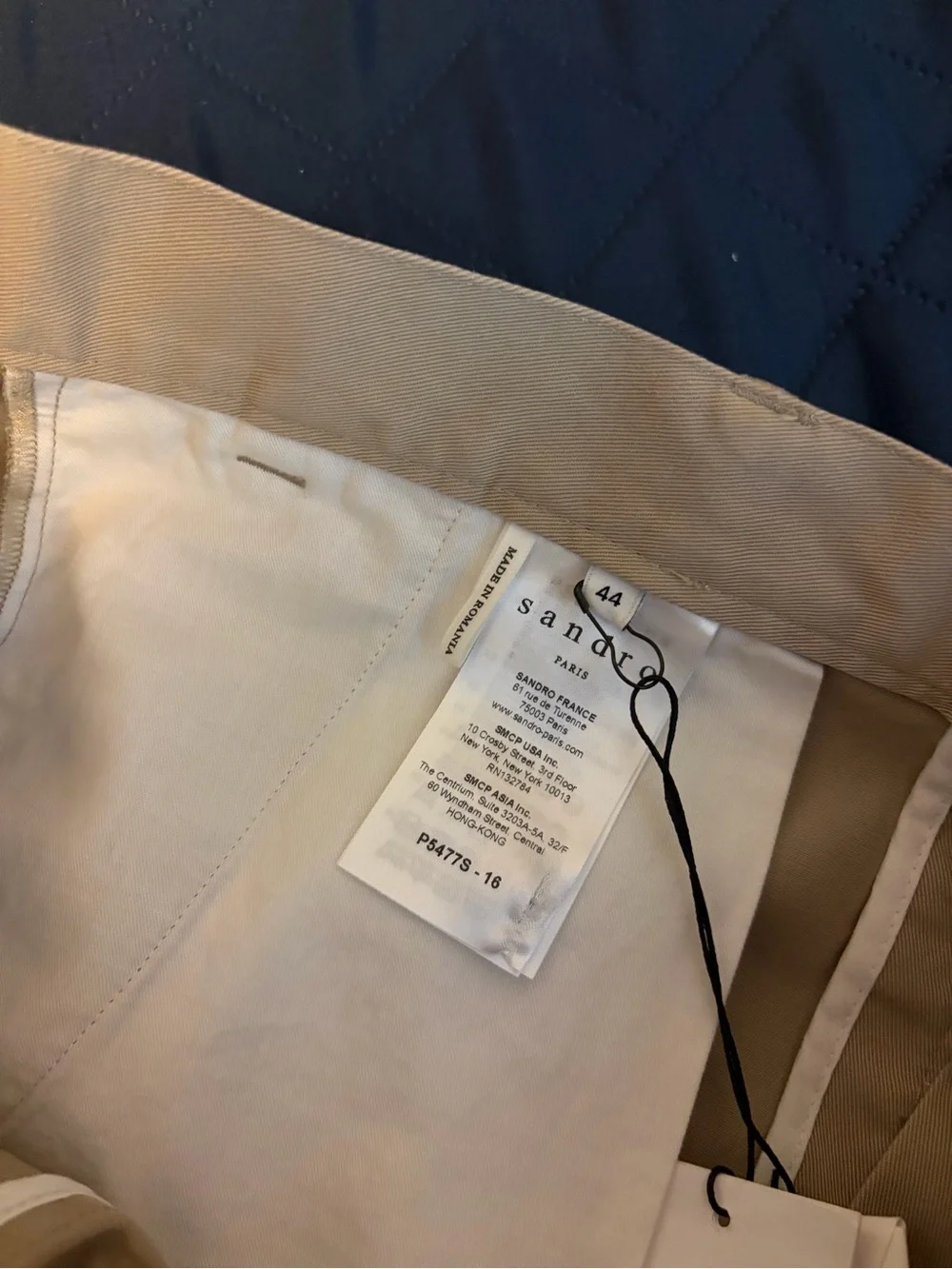 Sandro Slim Fit Cotton Chinos in Beige Clair